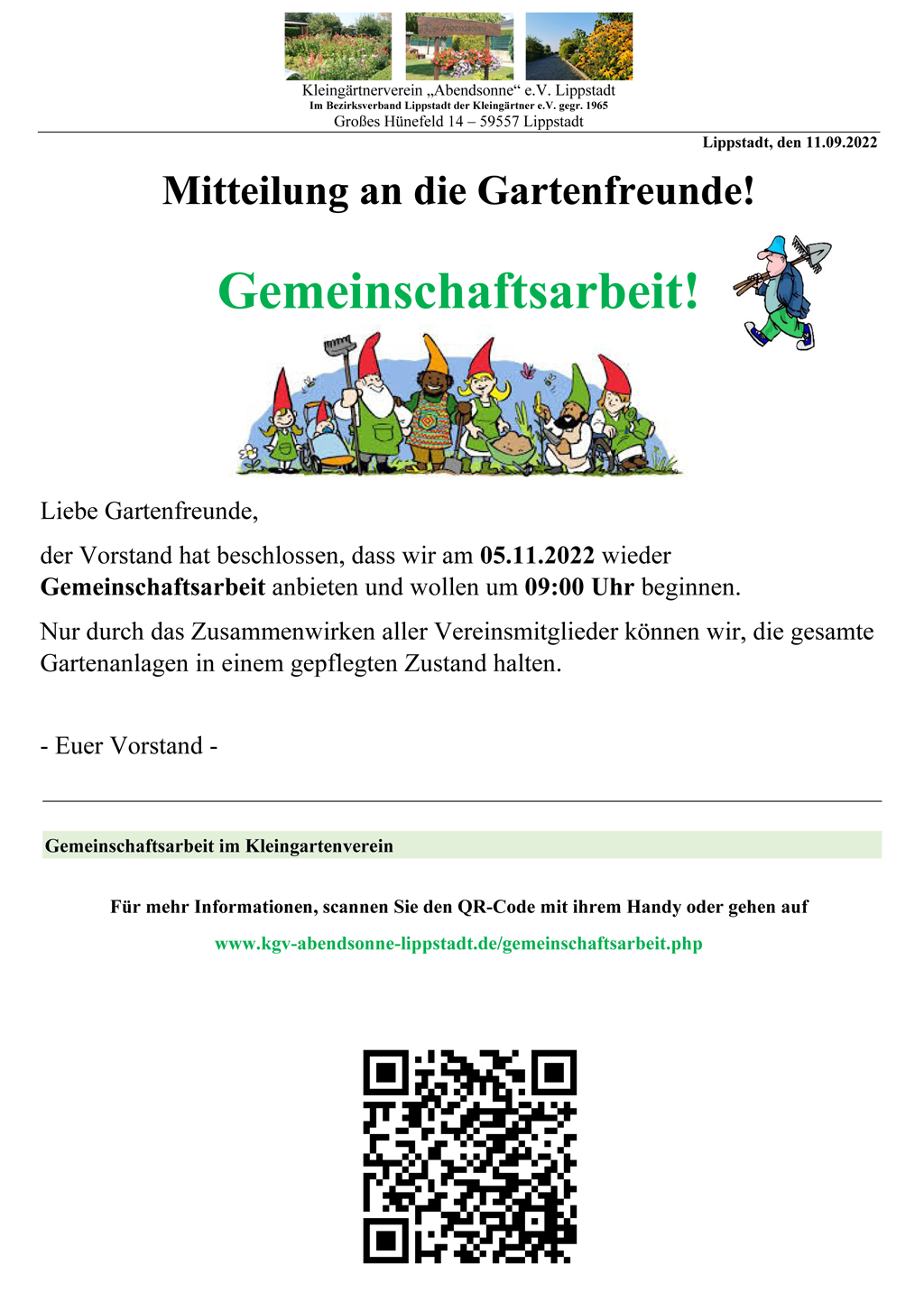 Gemeinschaftsarbeit am 05.11.2022